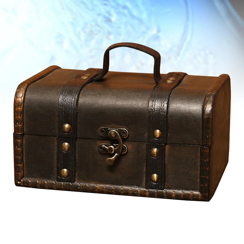 

1pc Vintage Wooden Organizer Box 6274-01 Grey Storage Container For Jewelry Candy Small Items Desk Bedroom Dorm Gift