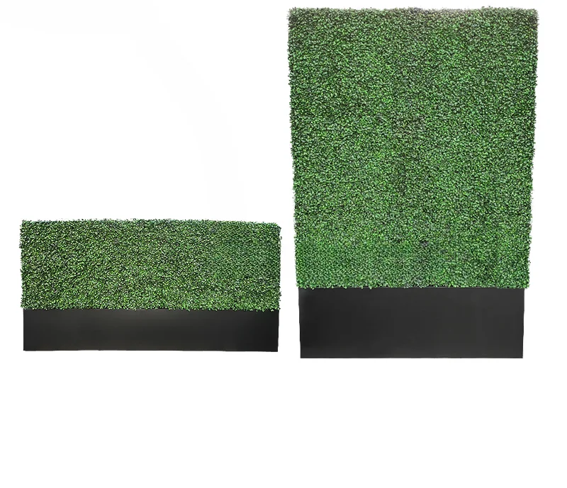 Garden Metal Frame Boxwood Artificial Hedge Panel Hedge Boxwood Grass Back Drop Wall with Planter Artificial Boxwood Hedge Wall