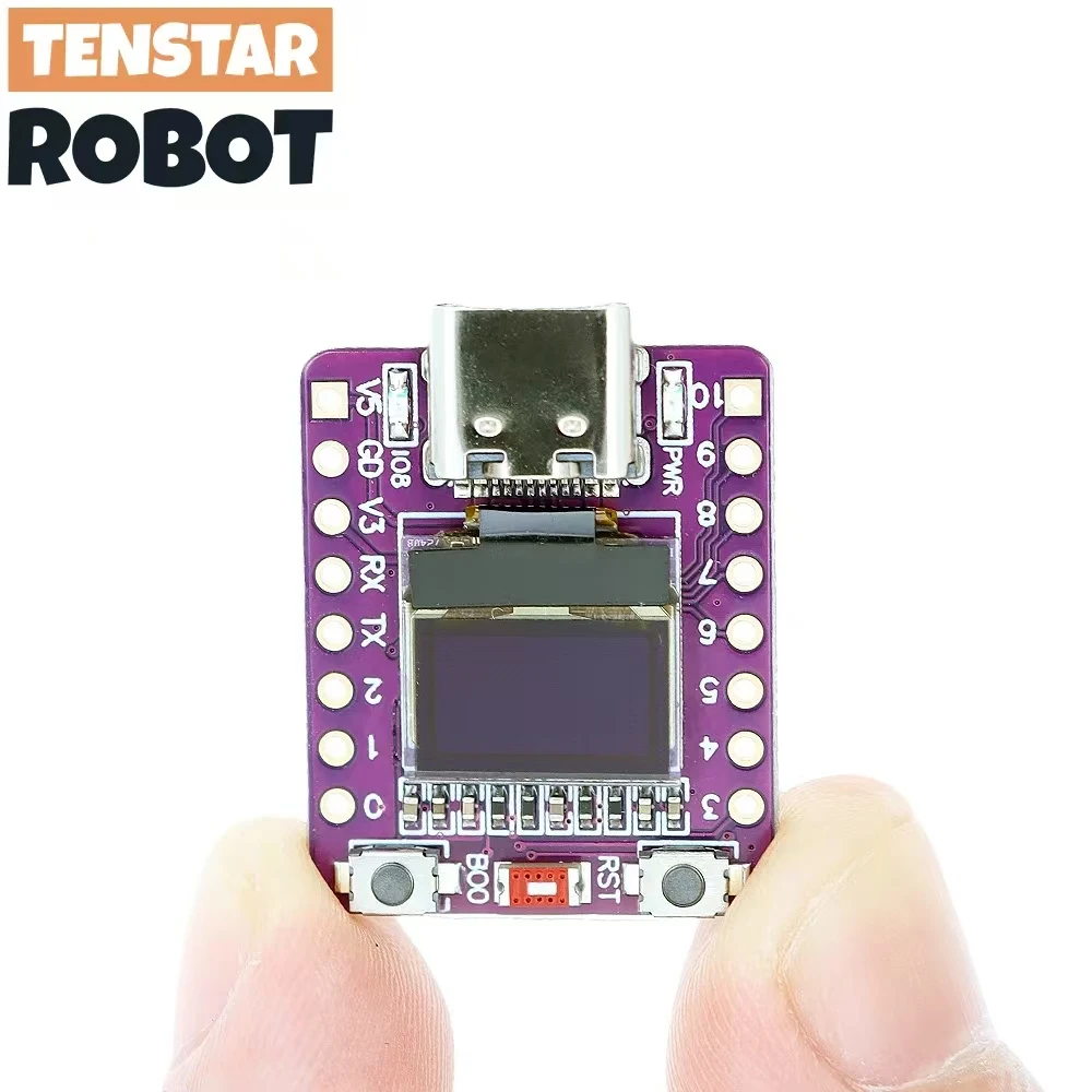 TENSTAR ESP32-C3 With 0.42 Inch White OLED Screen Development Board Ceramic Antenna ESP32 Wifi Bluetooth Module