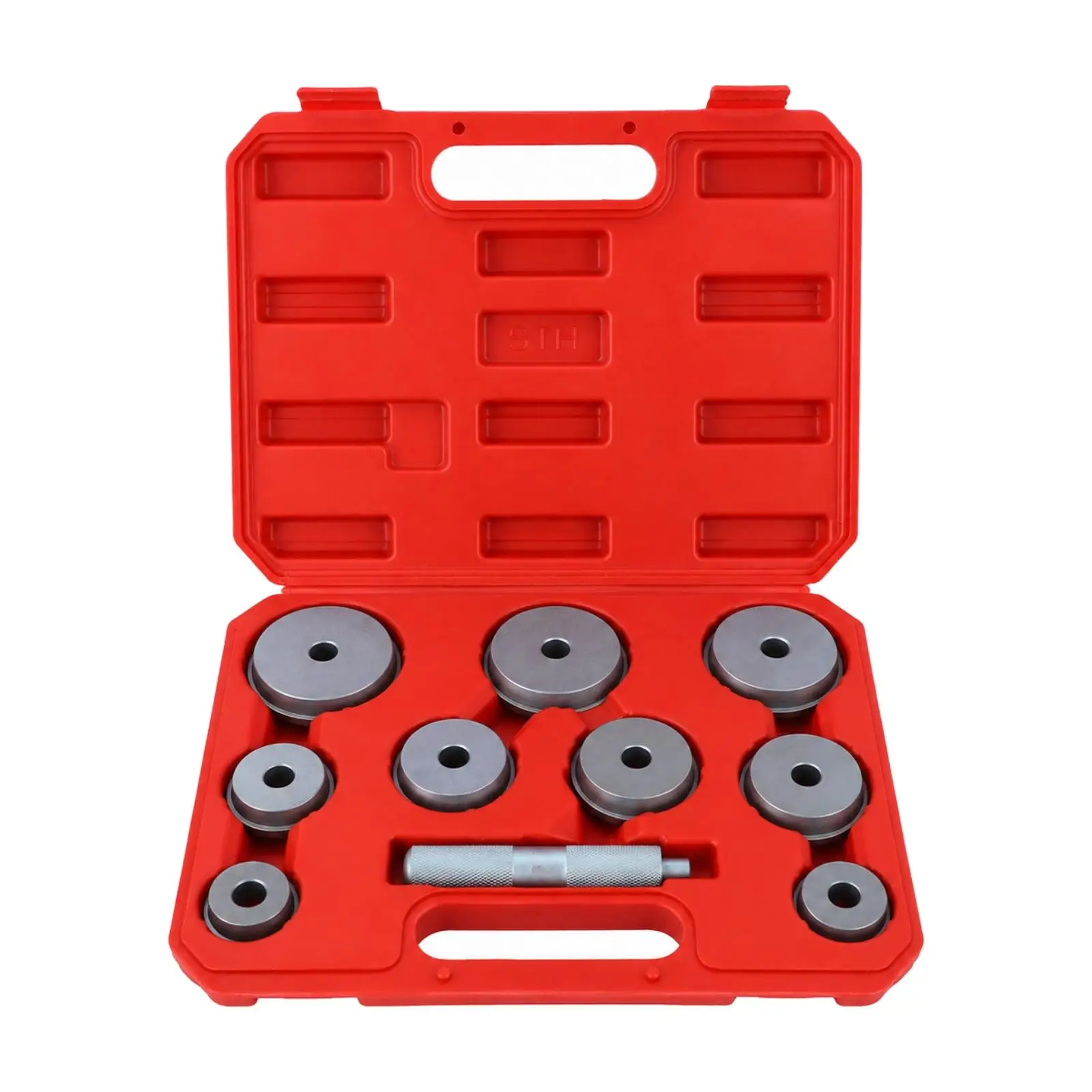 10 Piece Wheel Bearing Removal Tool with Aluminum Adapters for Automotive Hub Service Kit