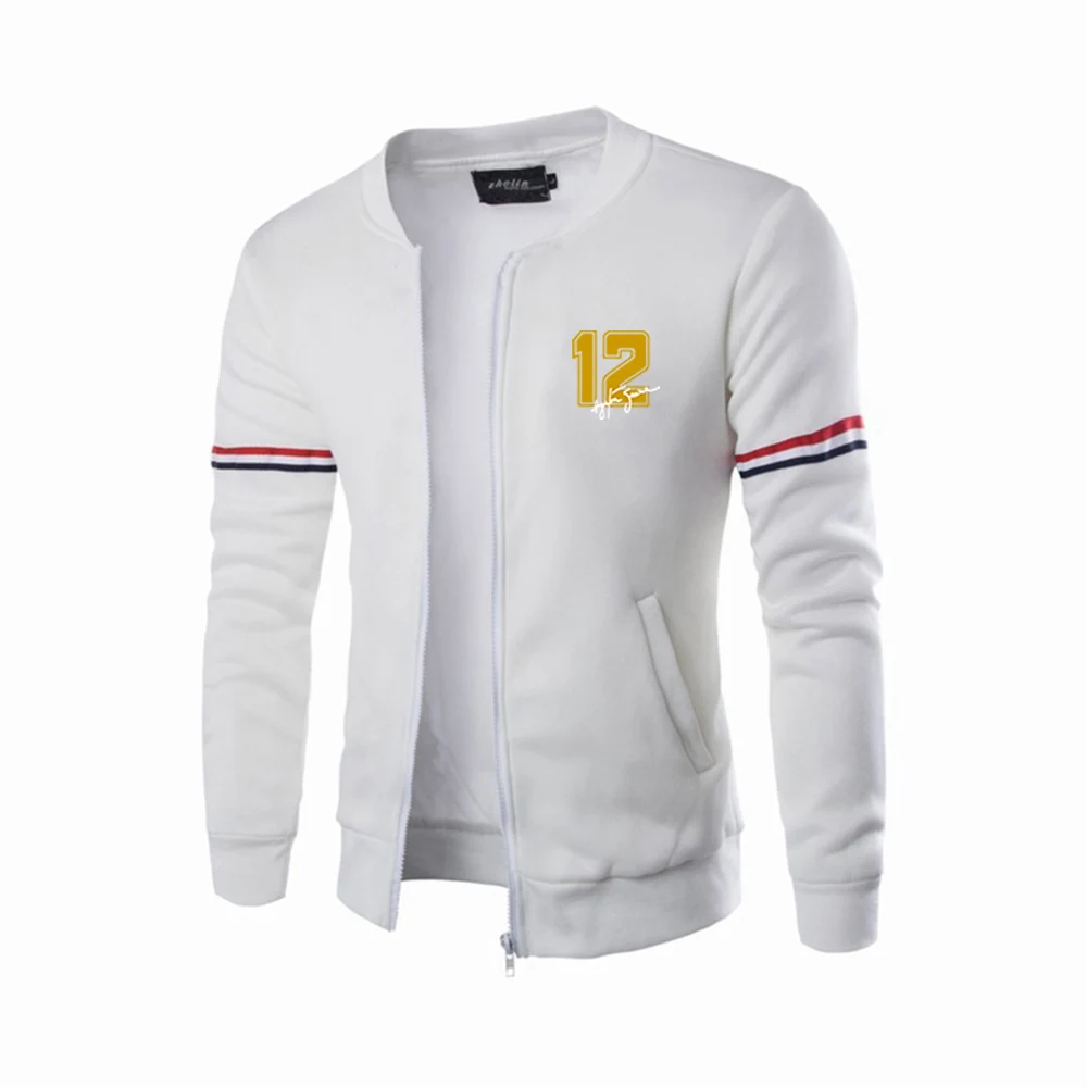 

2025 Military Affairs Coat Spring And Autumn Man's Flight Jacket Hero Ayrton Senna Signature Logo Print Leisure Trendy Hoodies