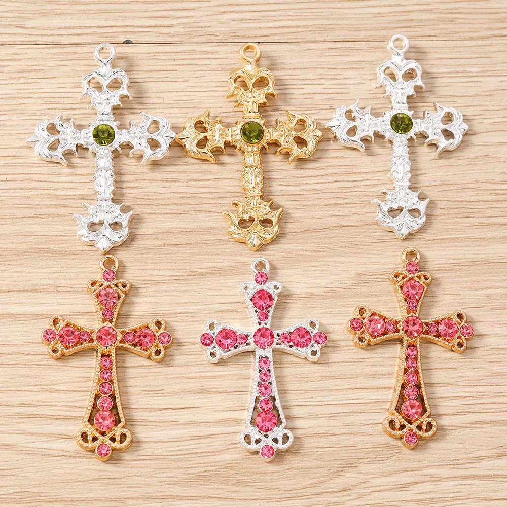 

Tusember 10pcs Gothic Crystal Crosses Charms Pendants for Earrings Bracelets Necklaces Handmade Jewelry Making Craft