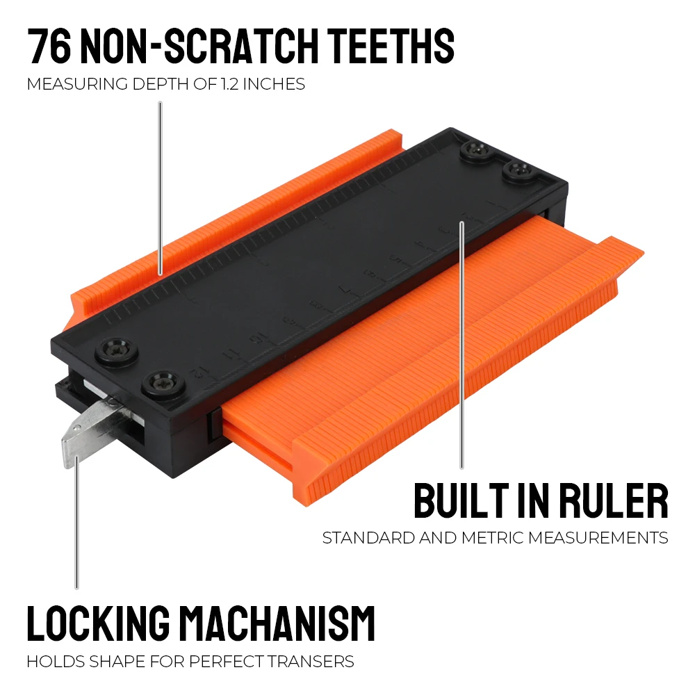 Laminate Tiles Meethulp Gauge Alloy Edge Shaping Wood Measure Ruler Adjustable Lock Contour Gauge Profile Duplicator Tool