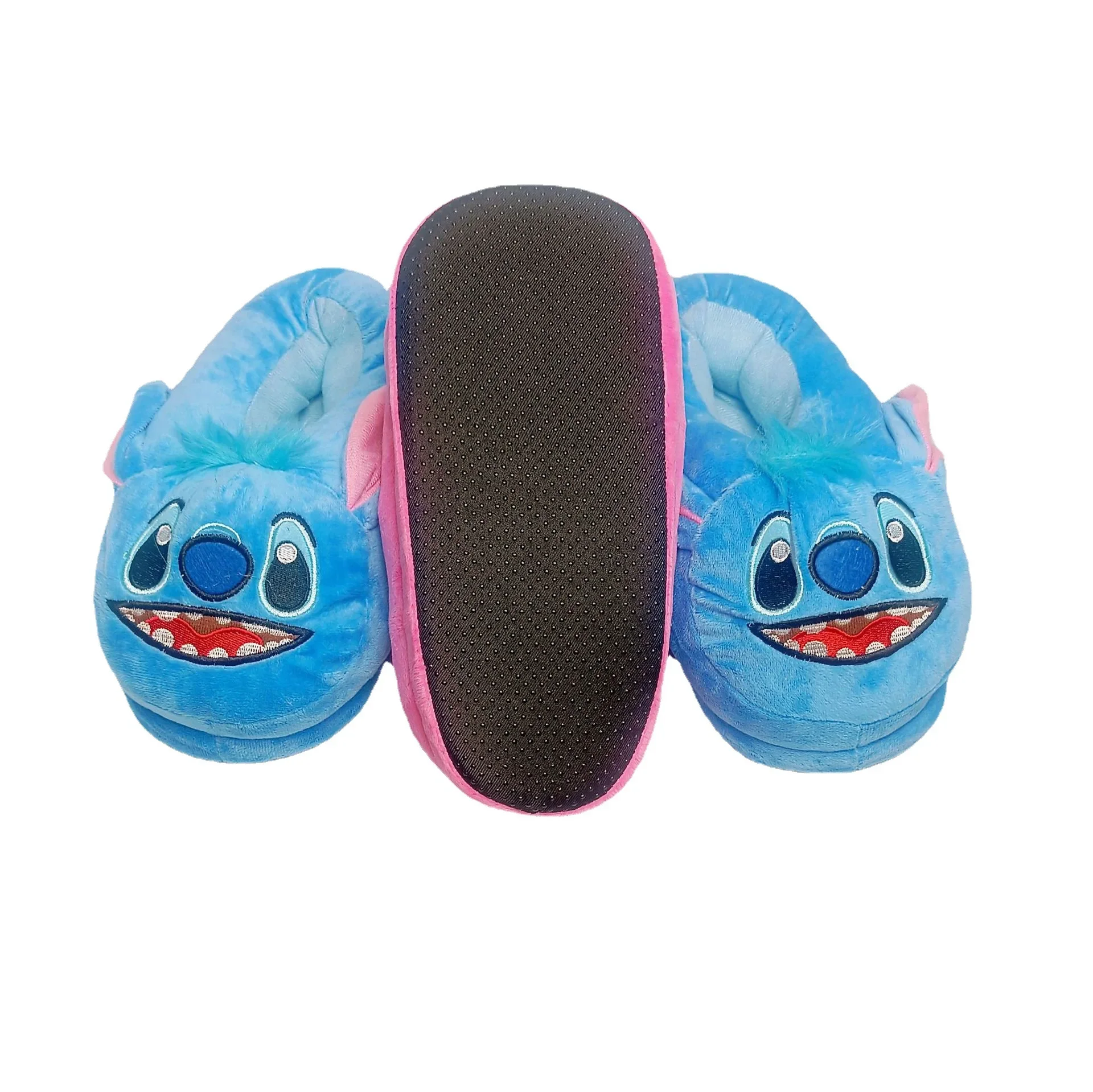 New Disney Stitch Plush Slippers Full Pack Warm Cotton Shoes Kawaii Thickened Non-slip Pp Cotton Stuffed Gift for Couples