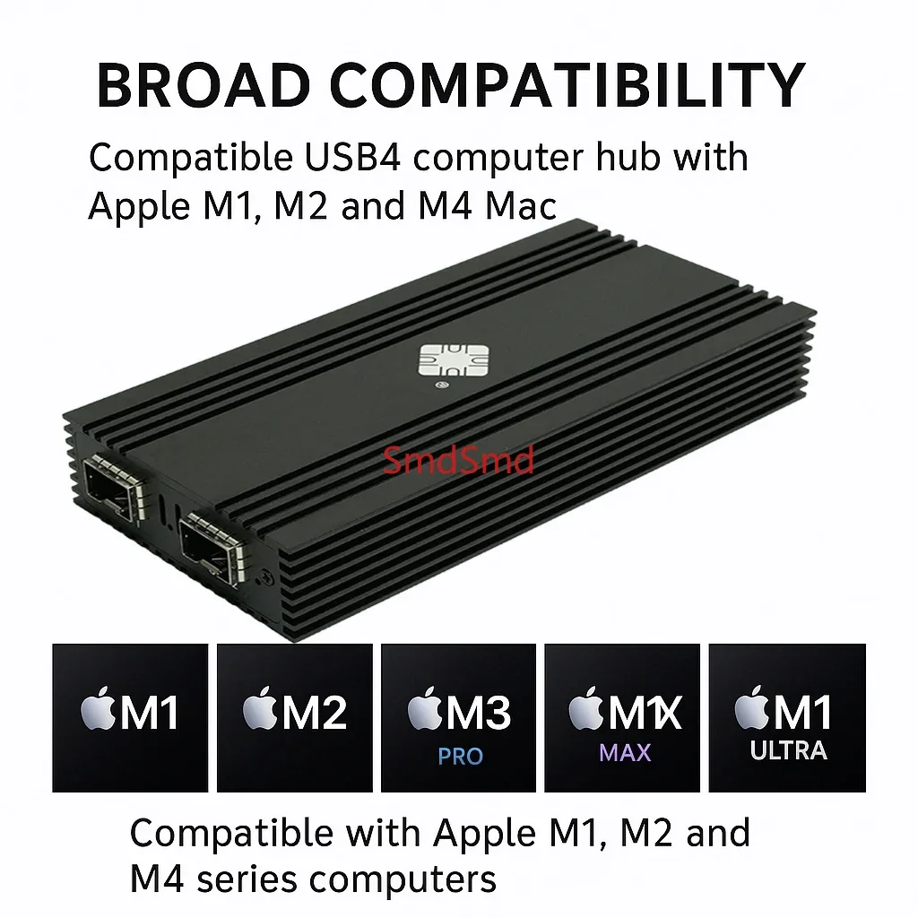 10G SFP+ Dual Port USB4 40Gbps Ethernet Compatible with Thunderbolt 5/4/3 Intel 82599ES 2 Port 10GBASE-T Fiber Optic Network
