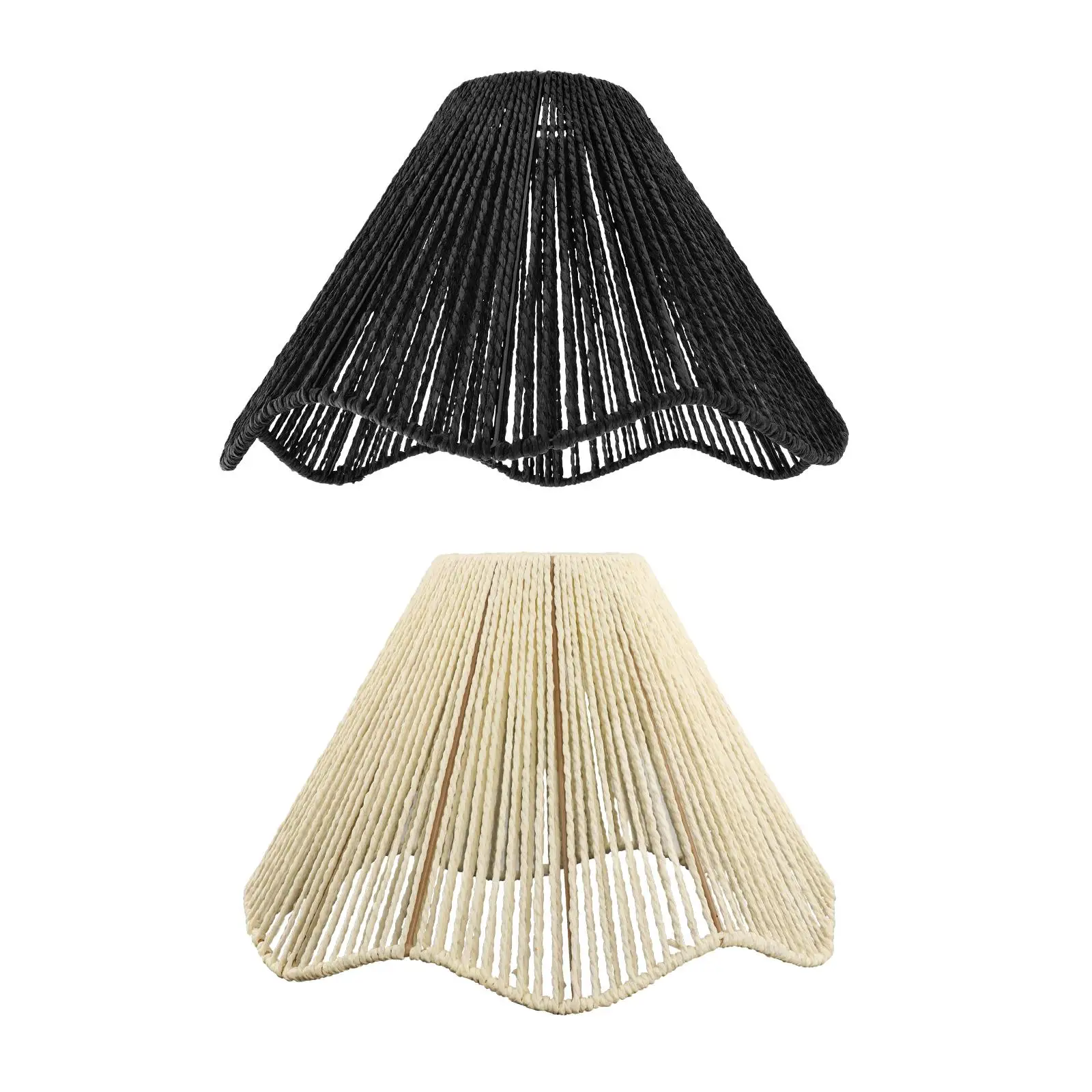 Woven Lampshade Lamp Shade Dustproof Chandelier Light Fixture Accessory Boho Light Shade for Teahouse Dining Room Hotel Kitchen