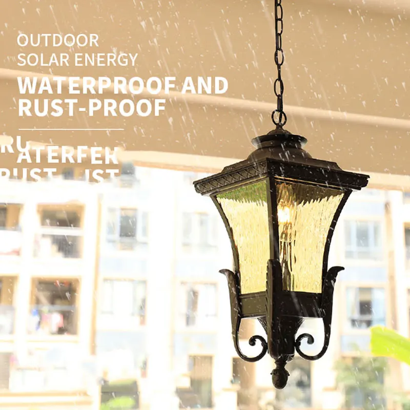 European Outdoor Waterproof Pendant Lighting Hallway Balcony Bar Cafe Restaurant Hanging Lamp Garden Aisle Grape Frame Lighting