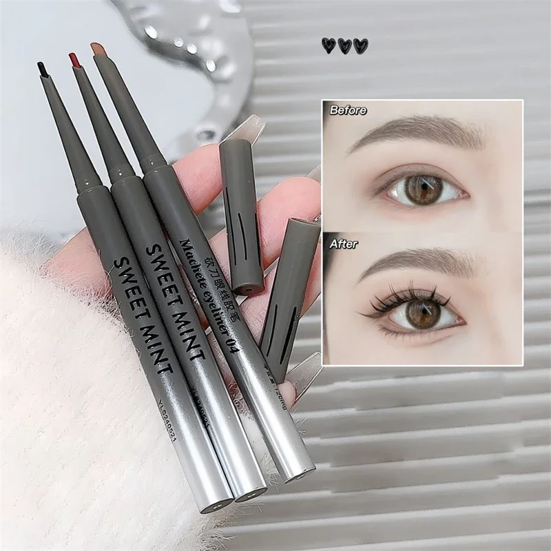 Jedwabiście, długotrwała kredka do oczu Eyeliner Pen Naturalny matowy eyeliner w kolorze czerwonego wina Łatwe do pokolorowania Wodoodporne kosmetyki do makijażu oczu