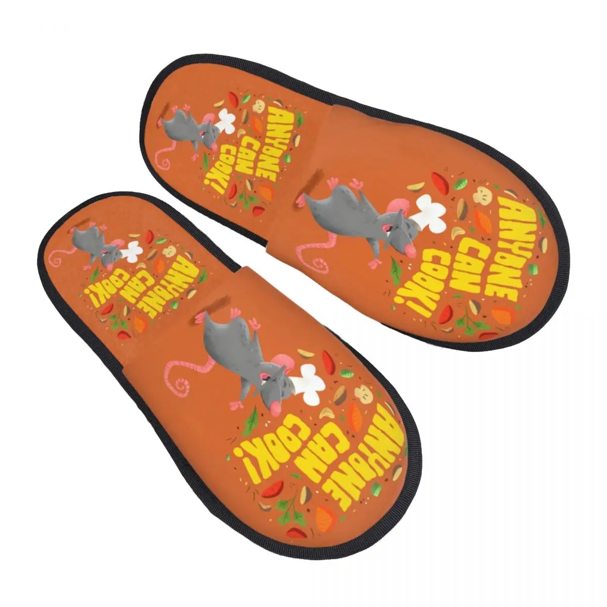 

Изготовленные на заказ домашние тапочки из мягкой пены с эффектом памяти Ratatouille, женские уютные теплые противоскользящие тапочки с анимацией