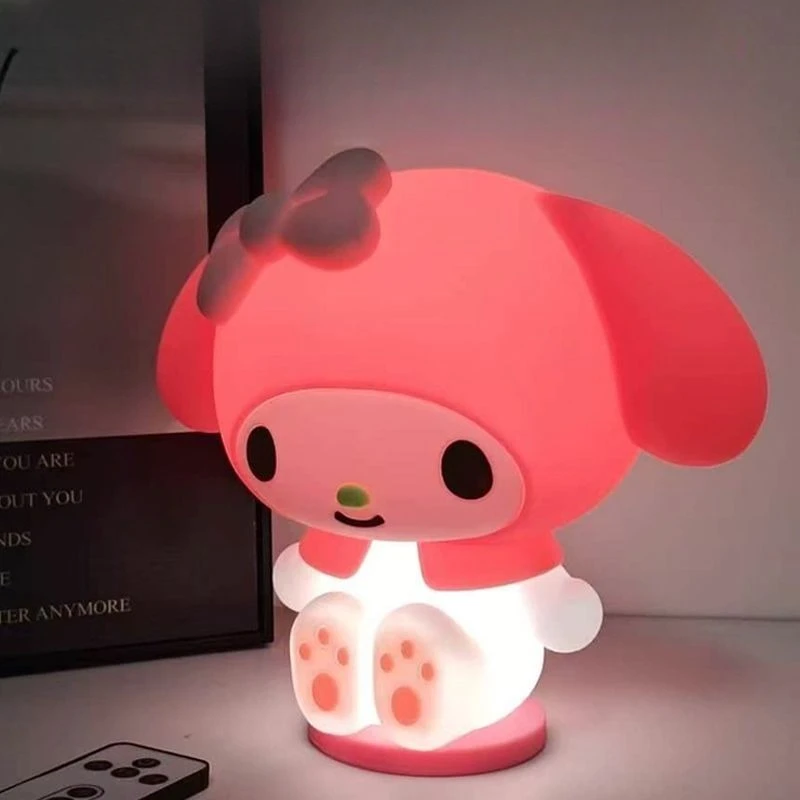 Kawaii Sanrio My Melody Tap To Light Bedside Lamp Creates Cozy Atmosphere for Bedrooms Cute Anime Cartoon New Gift Idea Present