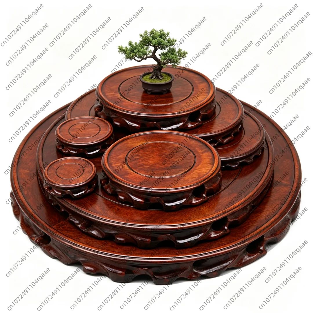 Natural Solid Wood Pedestal, Coffee Tea Sets Base, Vase Flower Pot, Bonsai Decorative Shelf, Display Stand, 5-30cm Diameter