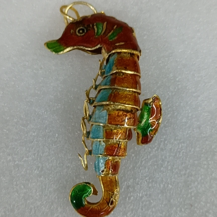 5Pcs Colorful Enamel Cute Seahorse Charms DIY Jewelry Making Pendants Earrings Necklace Key chain Cloisonne Copper Accessories