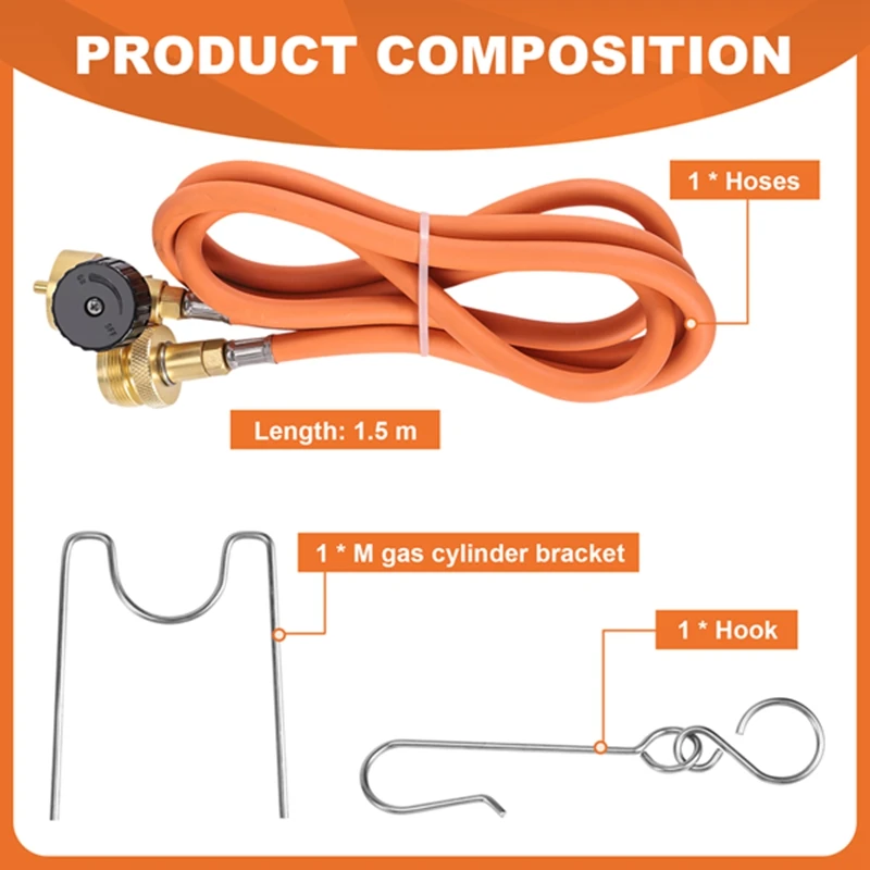 Welding Torch Hose CGA600 1.5M (5Ft) Hose And Belt Hook For MAPP Torch Extension Kit