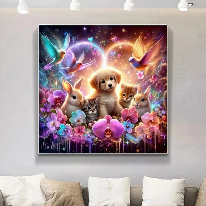 Neue Ankunft 5D Diamant Malerei Hund Katze Tier Blume DIY Acryl Bohrer Handwerk Liefert Vogel Diamant Mosaik Kaninchen Kind Hobby