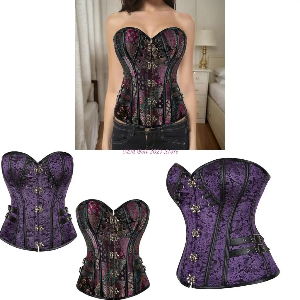 

49ME Underbust Corset Palatial Print Shapewear Corselet Slimming Bustier
