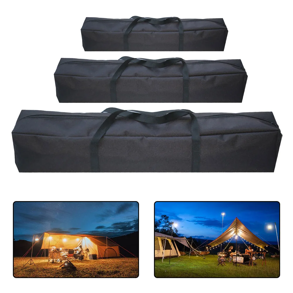 Black Oxford Cloth Storage Bag With Handles For Wall Cabinet Support Rod Wardrobe Telescopic Bracket Tool Pouch Camping Travel G