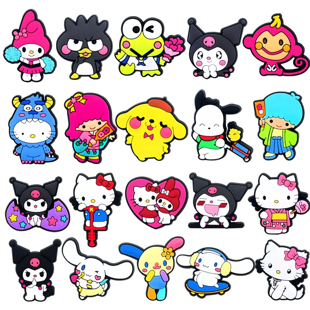 

20pcs/set MINISO Shoe Charms PCV Cute Cartoon Shoe Accessorie Sanrio For Women Men Funny Unisex Gifts