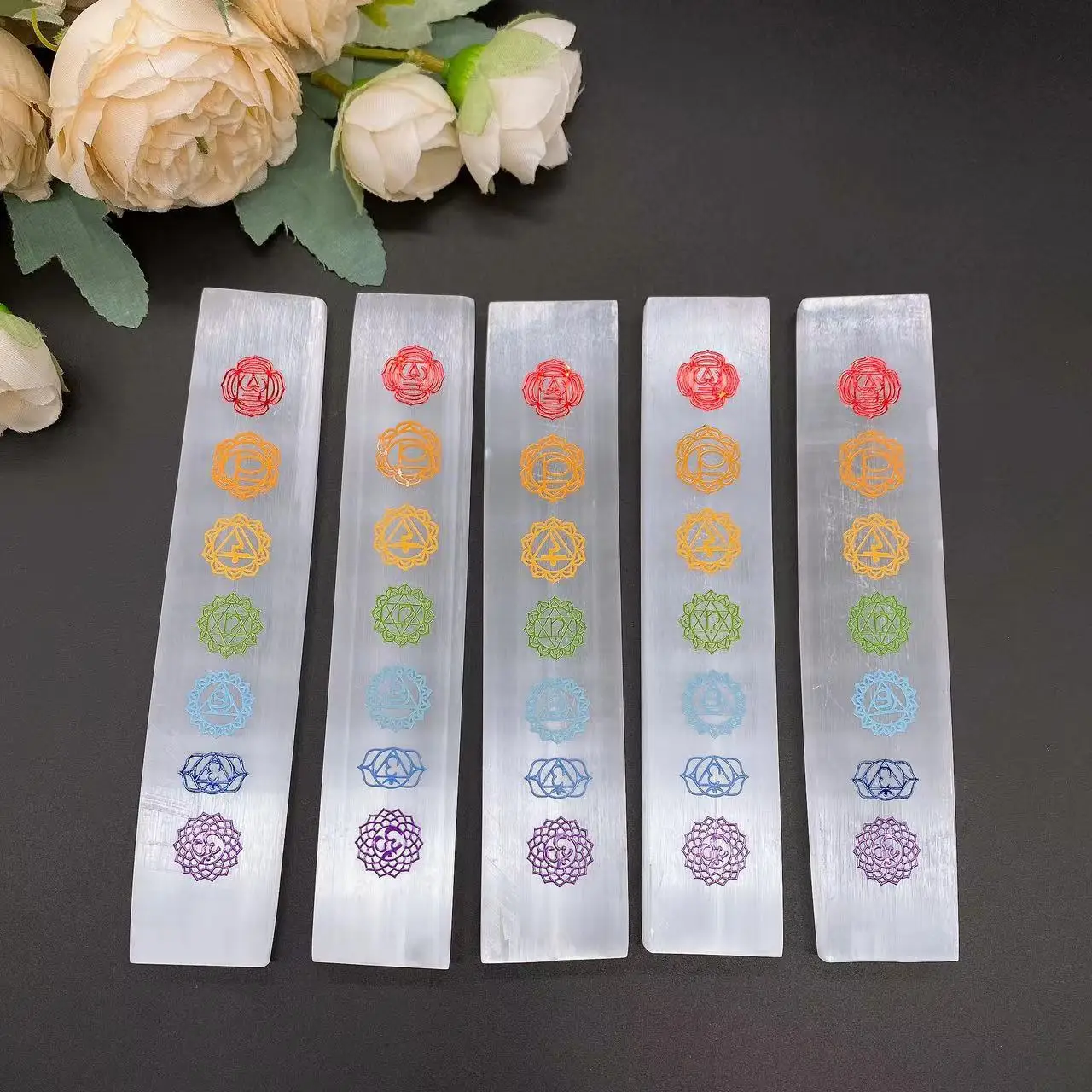 15cm Natural Selenite Plate Charging Crystal Stone Chakra Reiki Healing White Gypsum Home Decor Ornament DIY Gift Collection