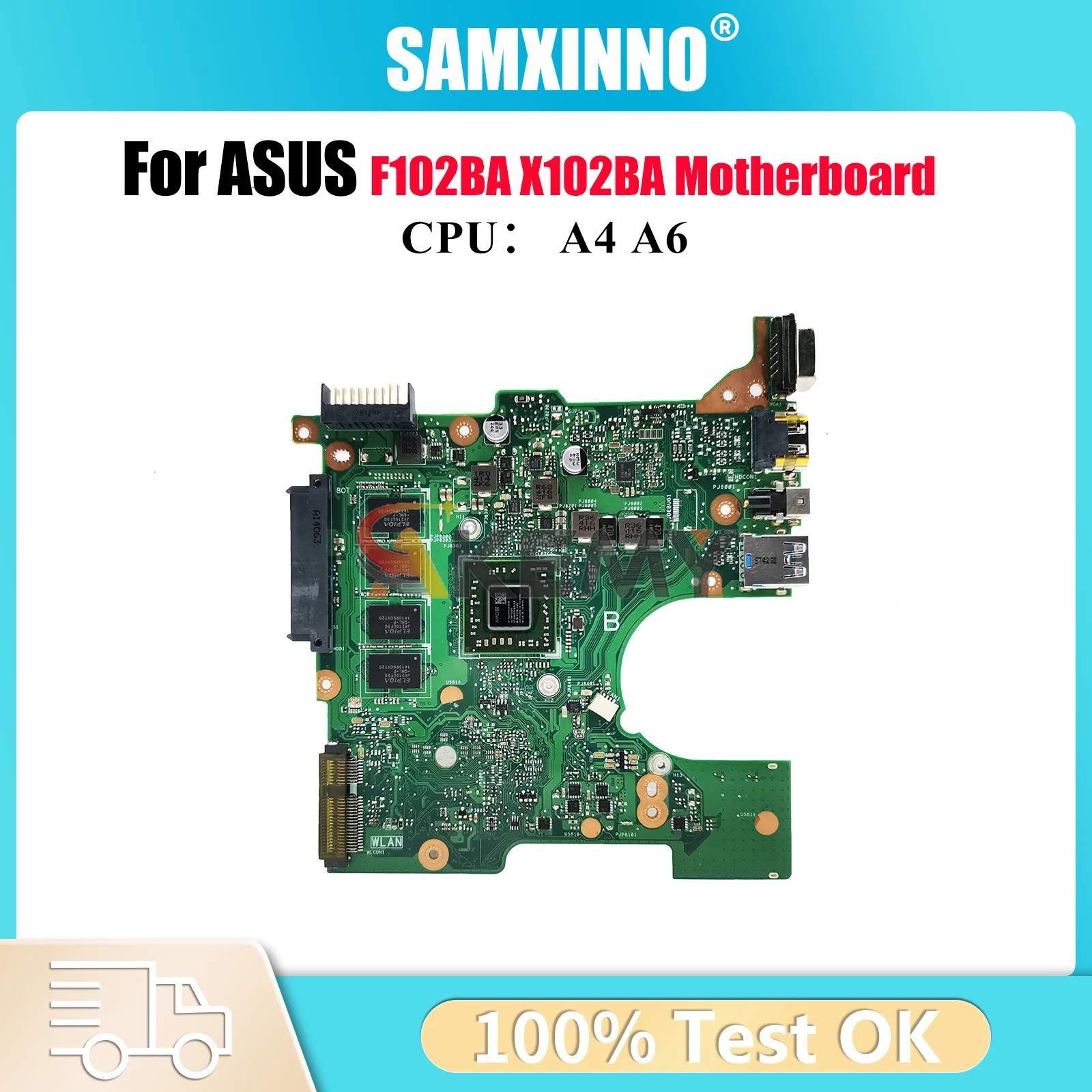 

Материнская плата для ноутбука X102BA для ASUS VivoBook X102B X102BA F102BA, материнская плата для ноутбука с процессором A4 A6, 100% тестирование, ОК, быстрая доставка