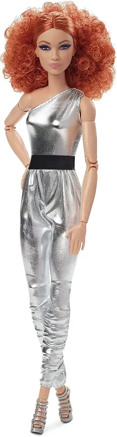 Original Barbie Signature Looks Dolls Dark Brown Red Curly Hair Yoga Tall Body Joints Movable Girls Toys for Collectors Edition