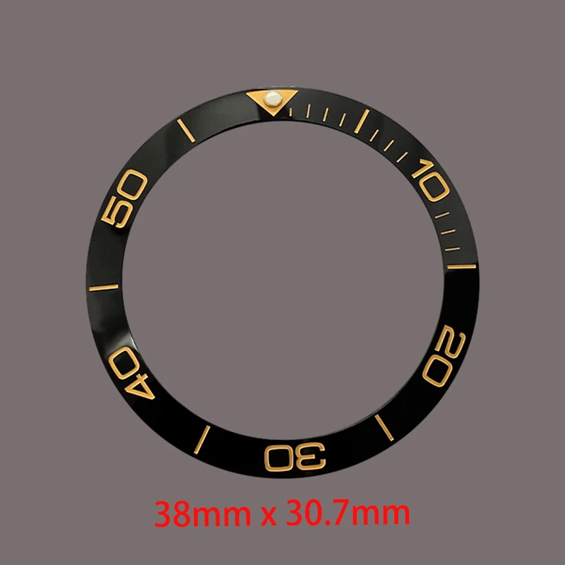 Mod 38mmx30.7mm Curved Ceramics Watch Bezel Insert Fits SKX007 SKX009 SUB Case NH36 NH35 Watch Bezel Ring Refit Parts - Image 2