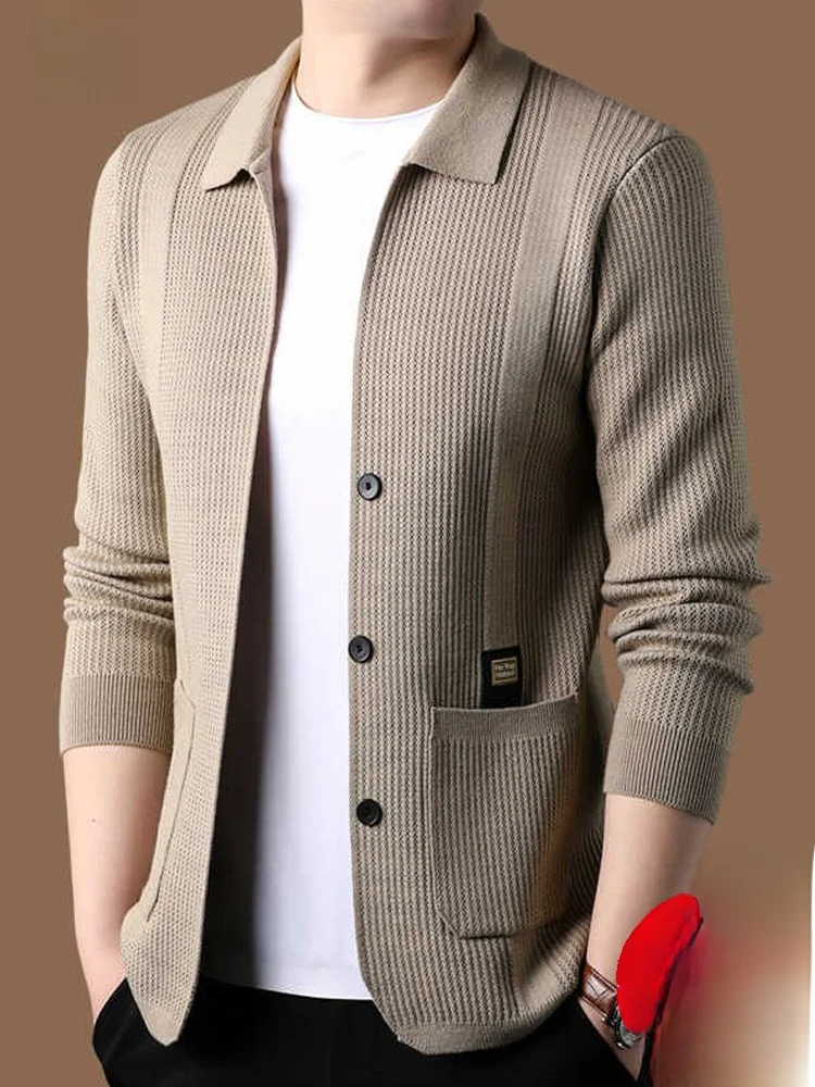 

Erdos для мужчин среднего и молодого возраста, высококачественный вязаный шерстяной кардиган, повседневная модная мужская верхняя одежда с открытым передом на весну и осень