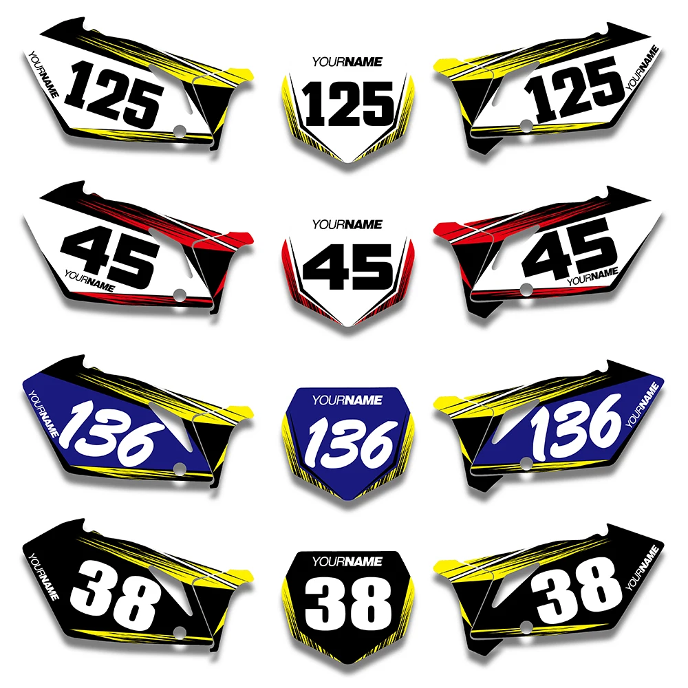 NICECNC Custom Backgrounds Number Plate Graphics Sticker & Decal For  Suzuki RMZ450 RM-Z450 2007 RMZ RM-Z 450