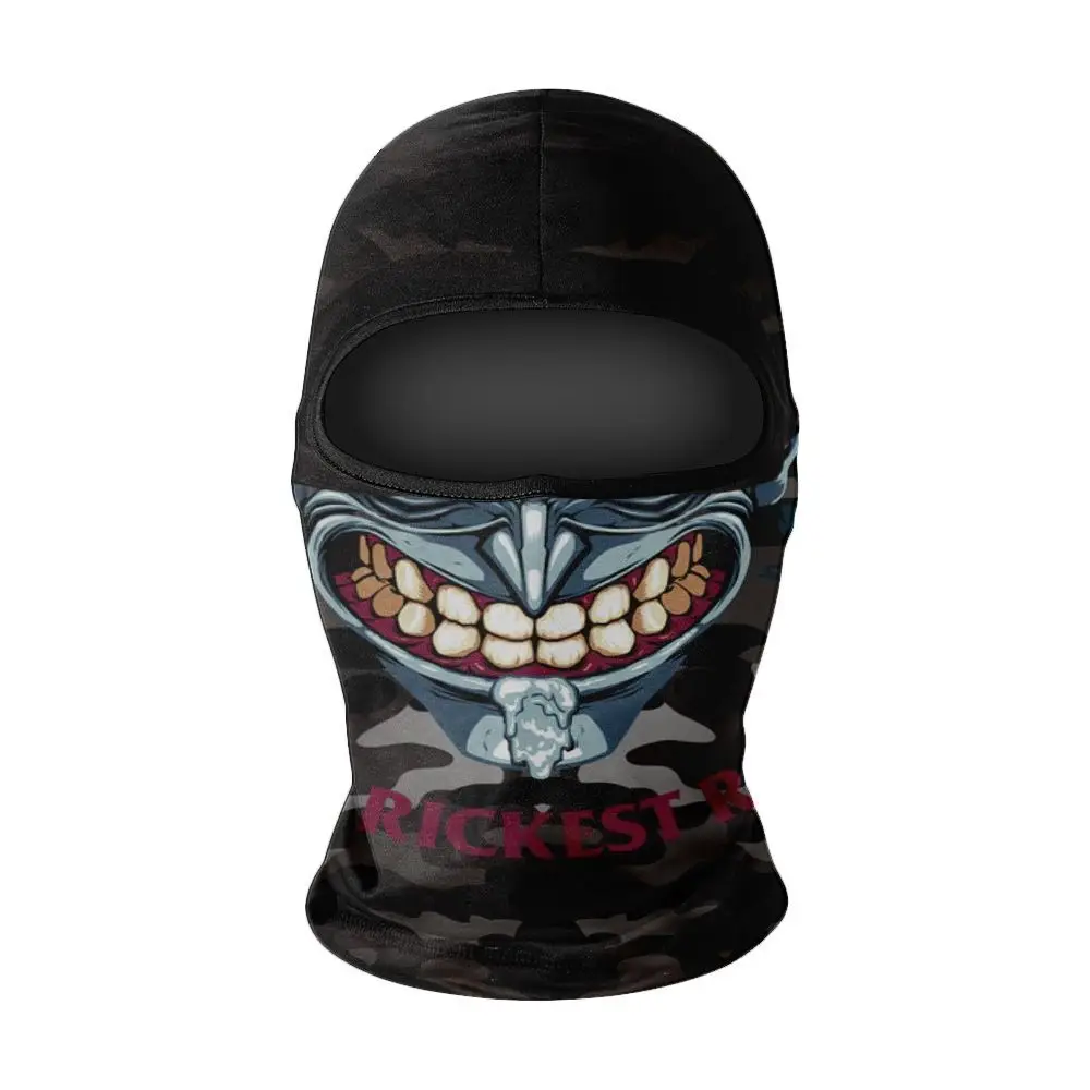 Skull Print Motorcycle Balaclava Full Face Cool Sunscreen Balaclava Breathable Multi-function Riding Helmet Liner MTB Bicycle