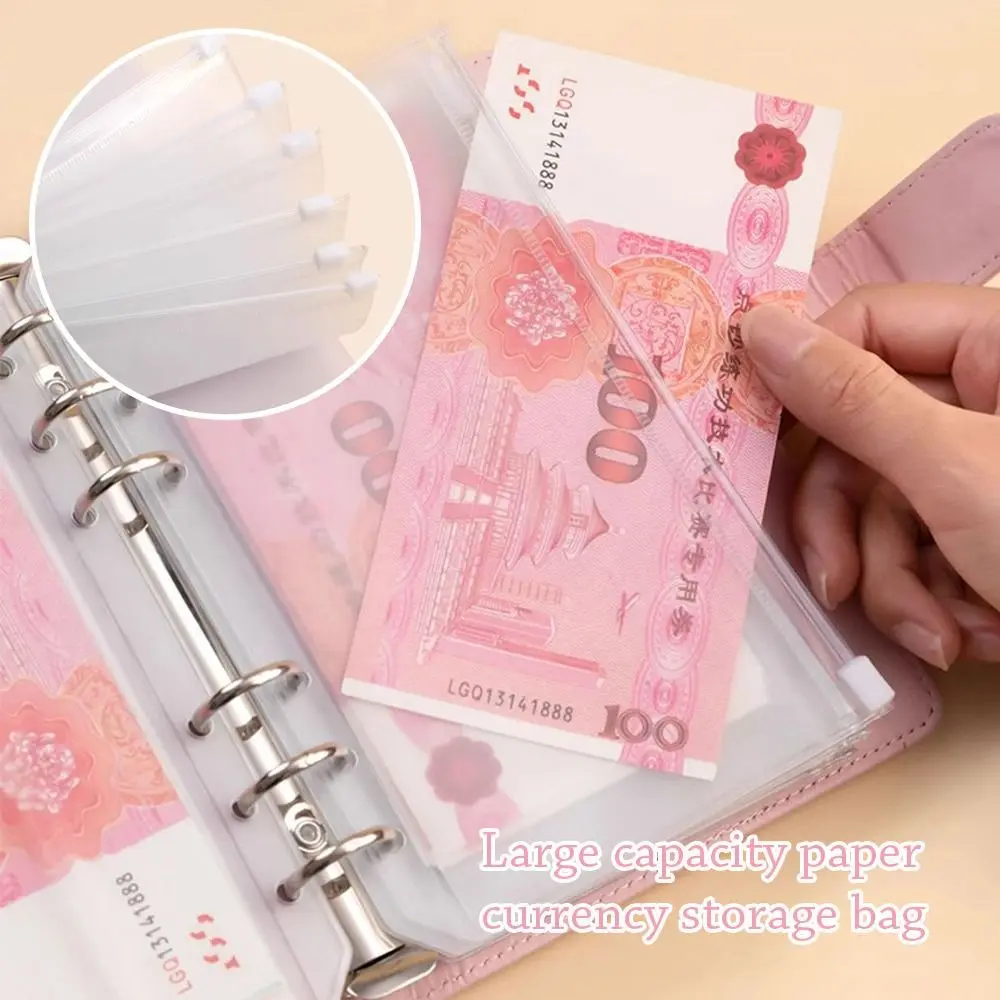 Save Money 100 Envelopes Money Saving Challeng PU Large Capacity Mini Binder Savings Challenge Waterproof Reusable