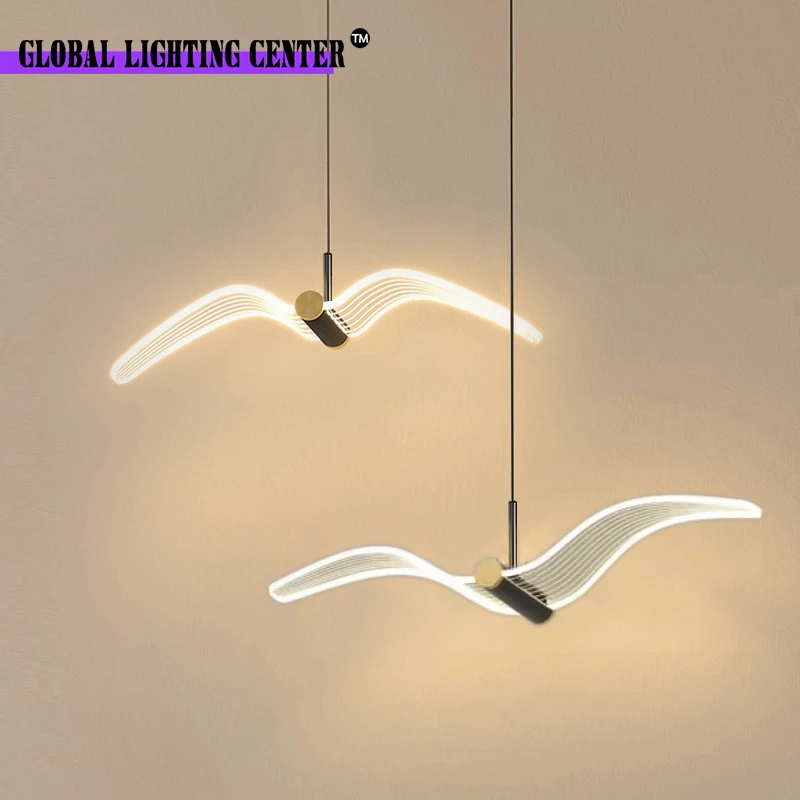 lustre de gaivota led para sala de estar luz criativa luxo art front desk luzes decorativas nordicas moderno simples atmosferico 01