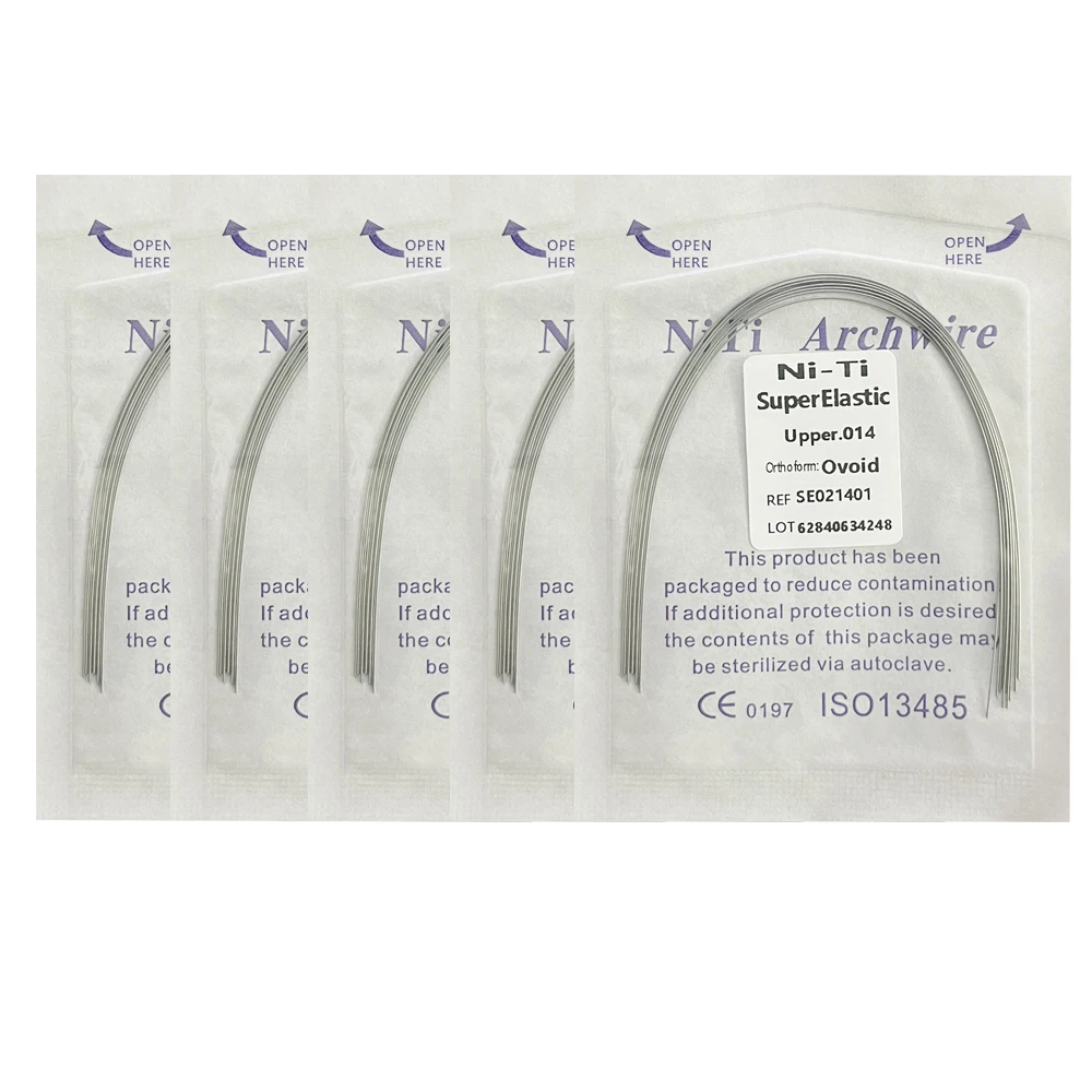 5Pack AG Tandheelkundige Boogdraden Orthodontische Super Elastische NITI Ronde Rechthoekige Boogdraad Onder/Boven 012/014/016/018/020/16x16/16x22