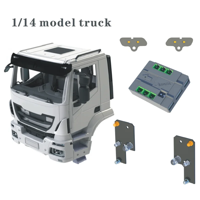 System oświetlenia LED 5V z symulacją świateł przednich i tylnych do modelu ciężarówki wywrotki Iveco 1/14 Tamiya RC, części do samodzielnego montażu.