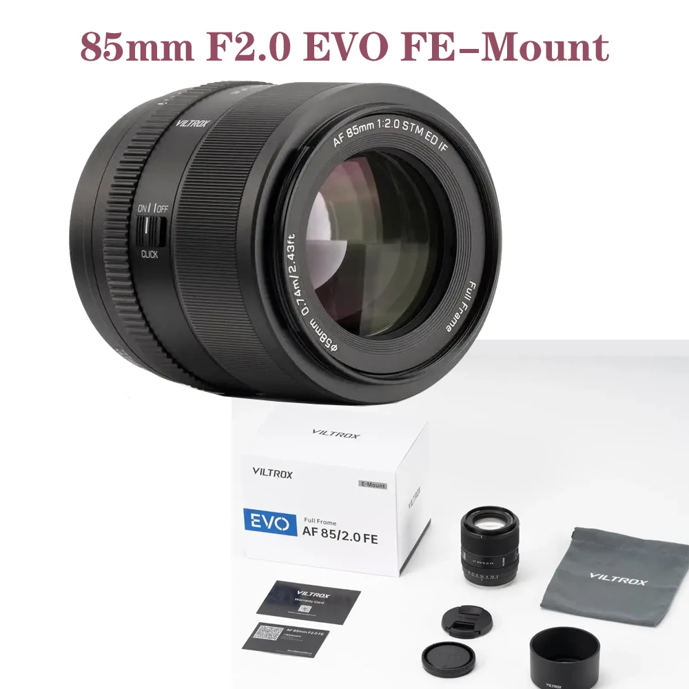 오리지널 빌트록스 85mm F2.0 EVO FE-마운트 풀프레임 자동 초점 중형 망원 단렌즈 소니 E 마운트 A7IV A7C ZV-E1 니콘용