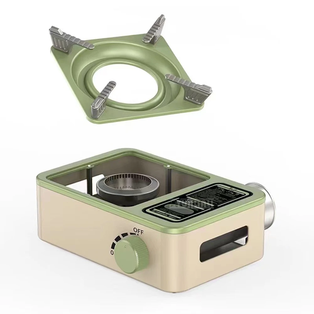 Réchaud de camping portable multifonctionnel, réchaud à gaz coupe-vent, ustensiles de cuisine, extérieur