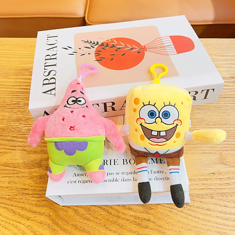 

Kawaii Spongebob Squarepants Keychain Patrick Star Keyring Doll Backpack Pendant Bag Plush Toy Plushie Keychain Anime Girl Gift