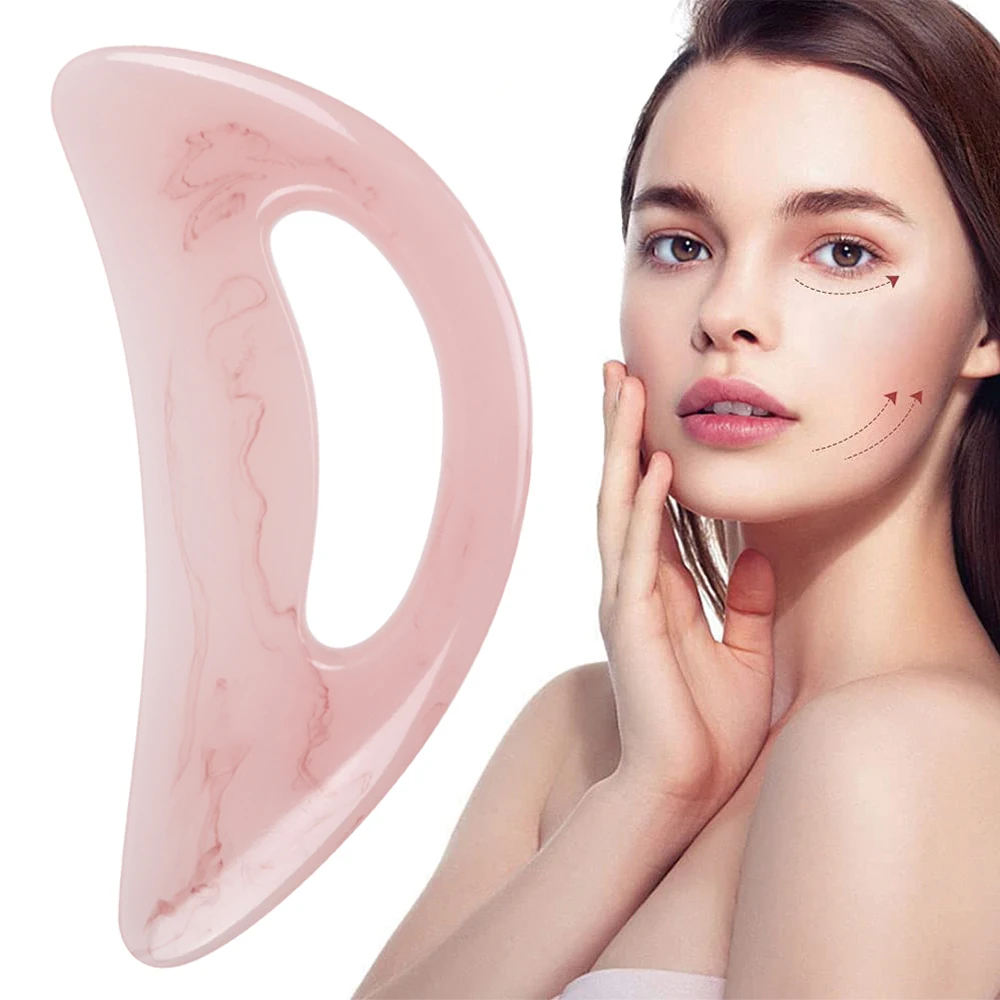 

Full Body Universal Large Guasha Board Pink Shoulder Neck Back Leg Sha Bending Knife Resin Meridian Home Massage Artifact