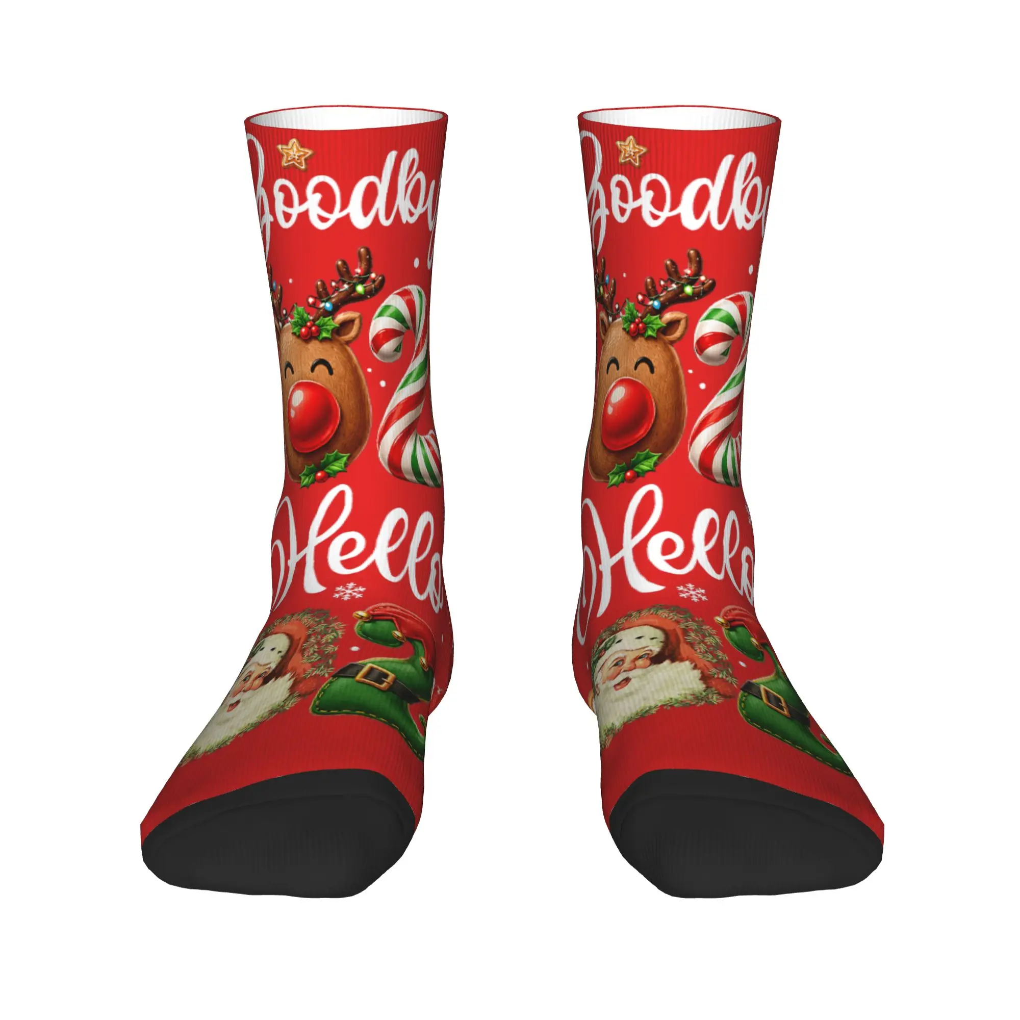 Goodbye 2026 Hello 2027 Festive Christmas Happy New Year Stockings  Graphic Casual Socks Autumn Non Slip Socks Men Soft Socks