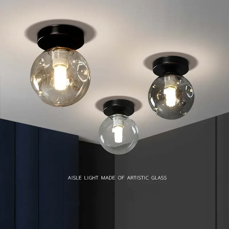 Retro Ceiling Lights Luces LED Para Habitacion Panel Cocina Accesorio De Teto Lampara Techo Salon Living Bedroom Glass E27
