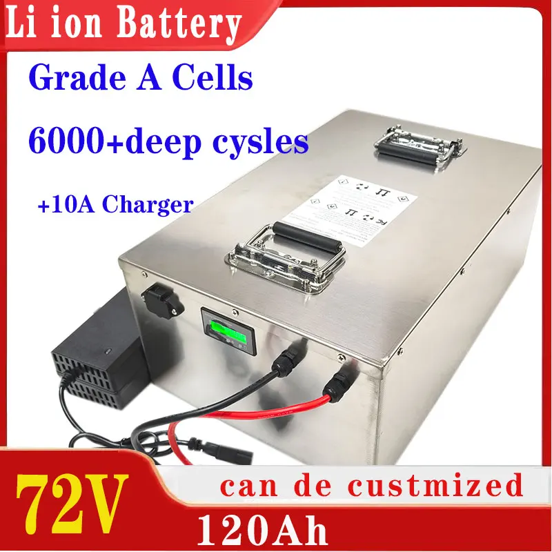 

lithium ion battery pack 72v 120Ah 120A Not 100Ah 100A li ion for 6000W 7000W 8000W bike tricycle Forklift Motocycle AGV