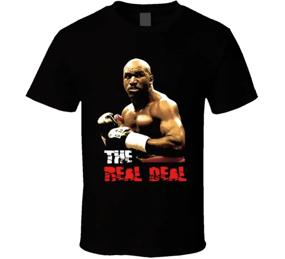 Evander Holyfield Real Deal Boxing T ShirtHigh Quality 100%Cotton Short Sleeve