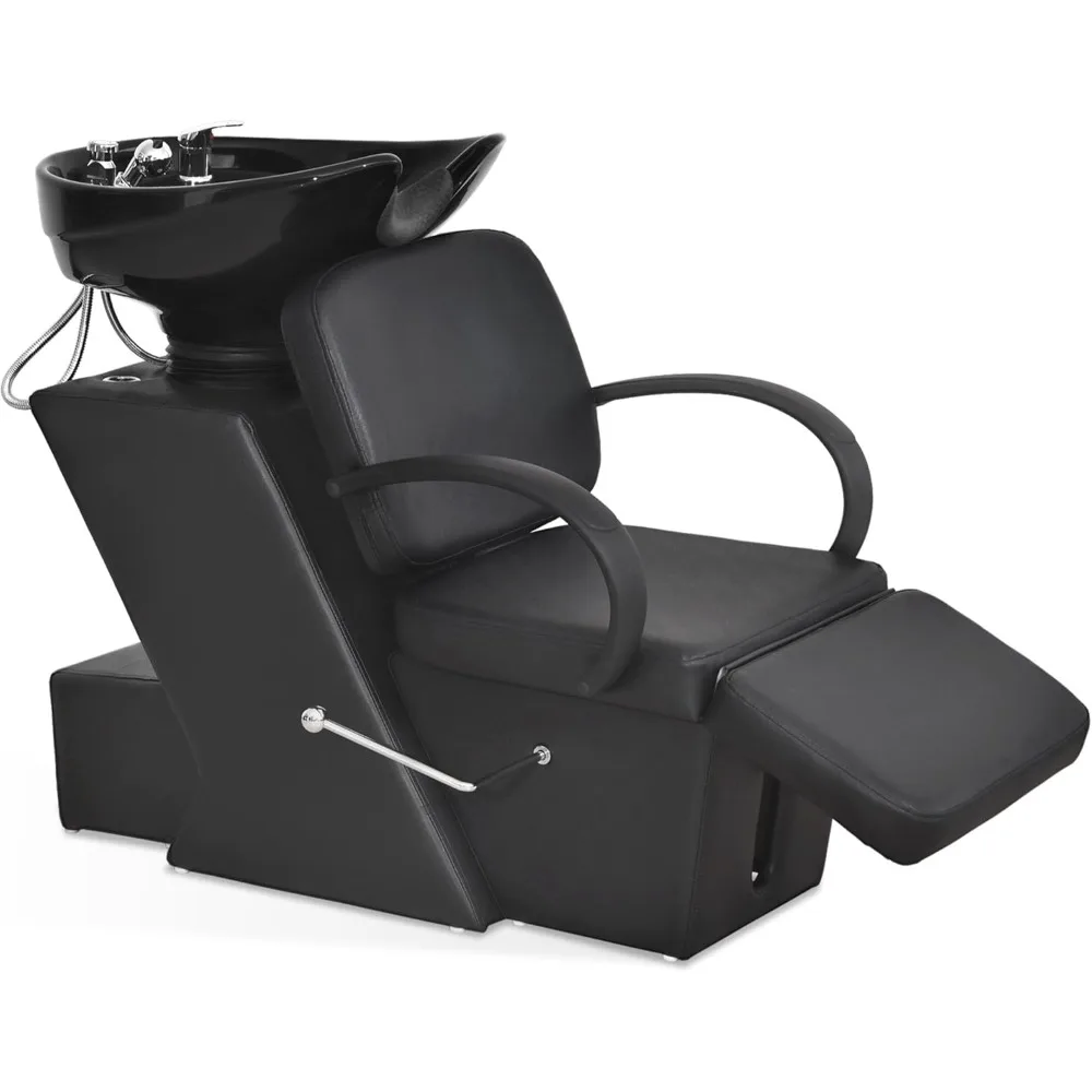 Ceramic Bowl Shampoo Chair Adjustable Backwash Sink Barber Chair for Salon Beauty Spa TattooUnit Station 9051