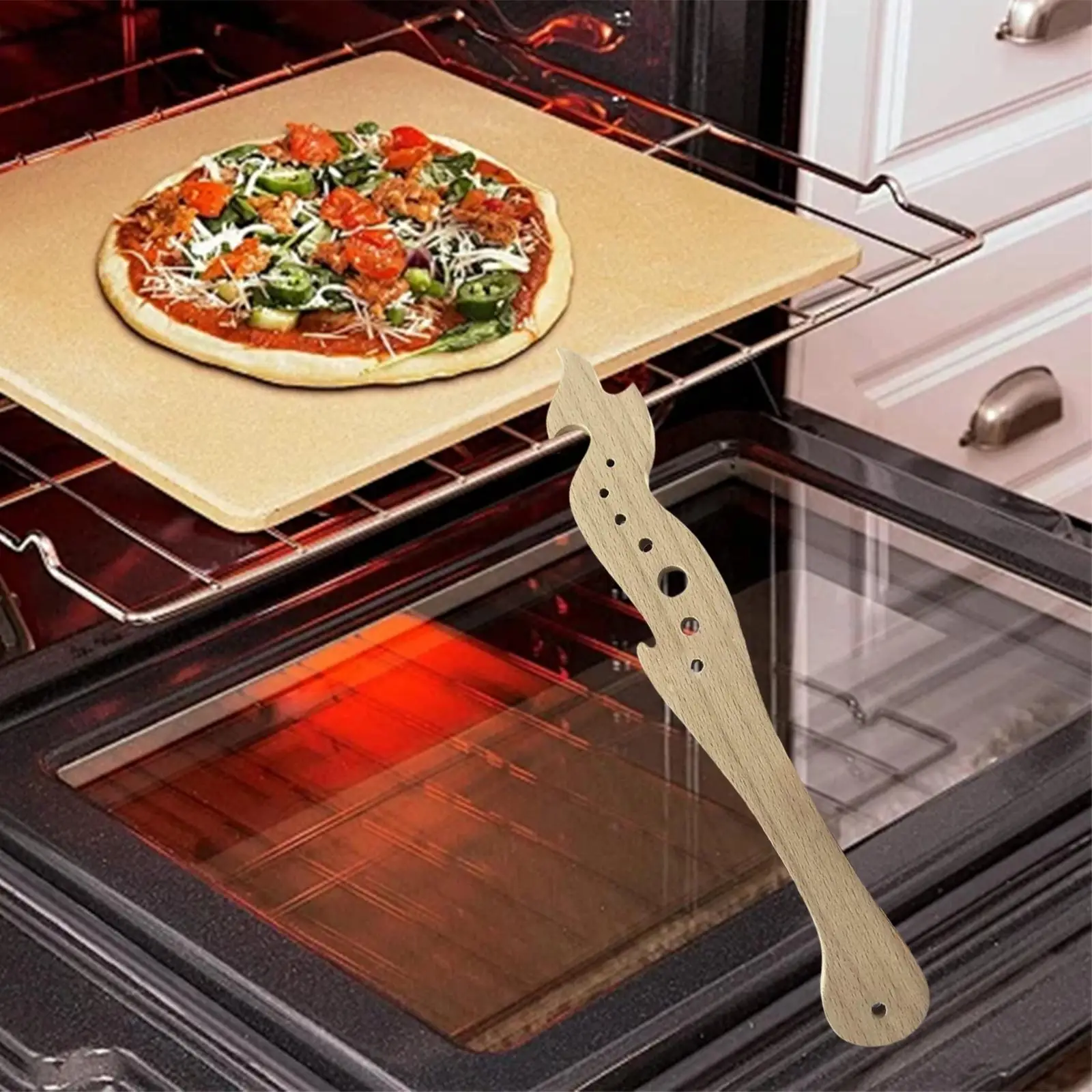 Oven Rack Puller Wood Push Pull Tool Kitchen Baking Accessories Cooking Tool Set for Oven and Grill