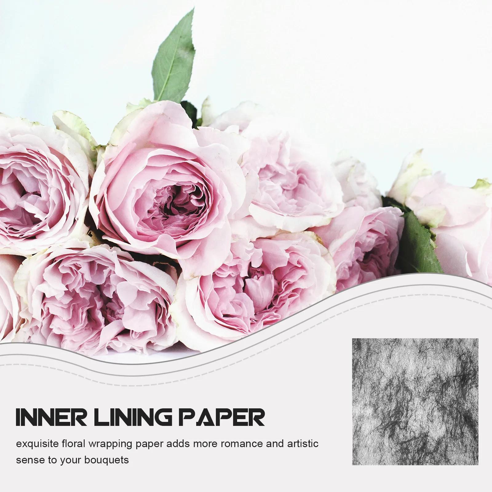 50 Sheets Elegant Floral Wrapping Paper Cotton Candy Lining Waterproof Pear Paper for Flower Bouquets DIY Decorative Art Present - view 4