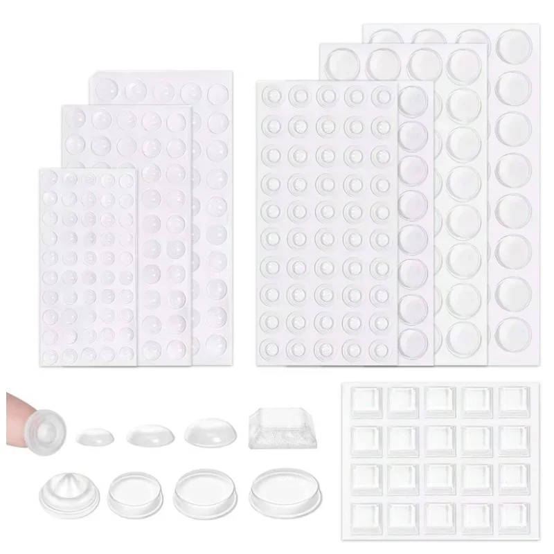 

100pcs Cabinet Door Bumpers Strong Self-Adhesive Clear Pads Soft Silicone Door Stopper Mute Damper Buffer Furniture Dots Cushion
