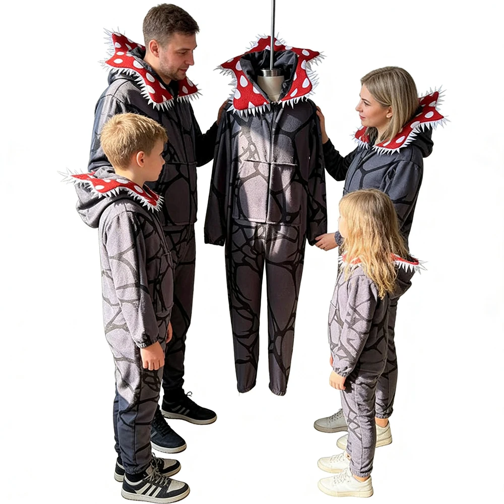 Pyjama de Noël avec motif de plante Demogorgon - Combinaison pour adulte confortable, parfaite pour les fêtes de Noël