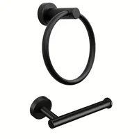 Juego de accesorios de baño de 2 uds, juego de accesorios de baño de acero inoxidable que incluye soporte para toallas y soporte de papel higiénico, diseño que ahorra