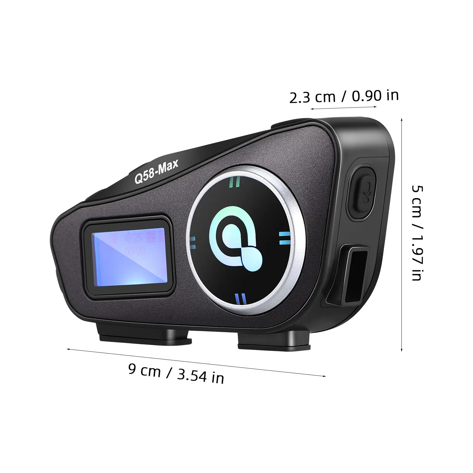 1 Pair Wireless Headphone Lcd Screen Built-In Intercom For Motorcycle Ski Cycling Riding Outdoor Activities