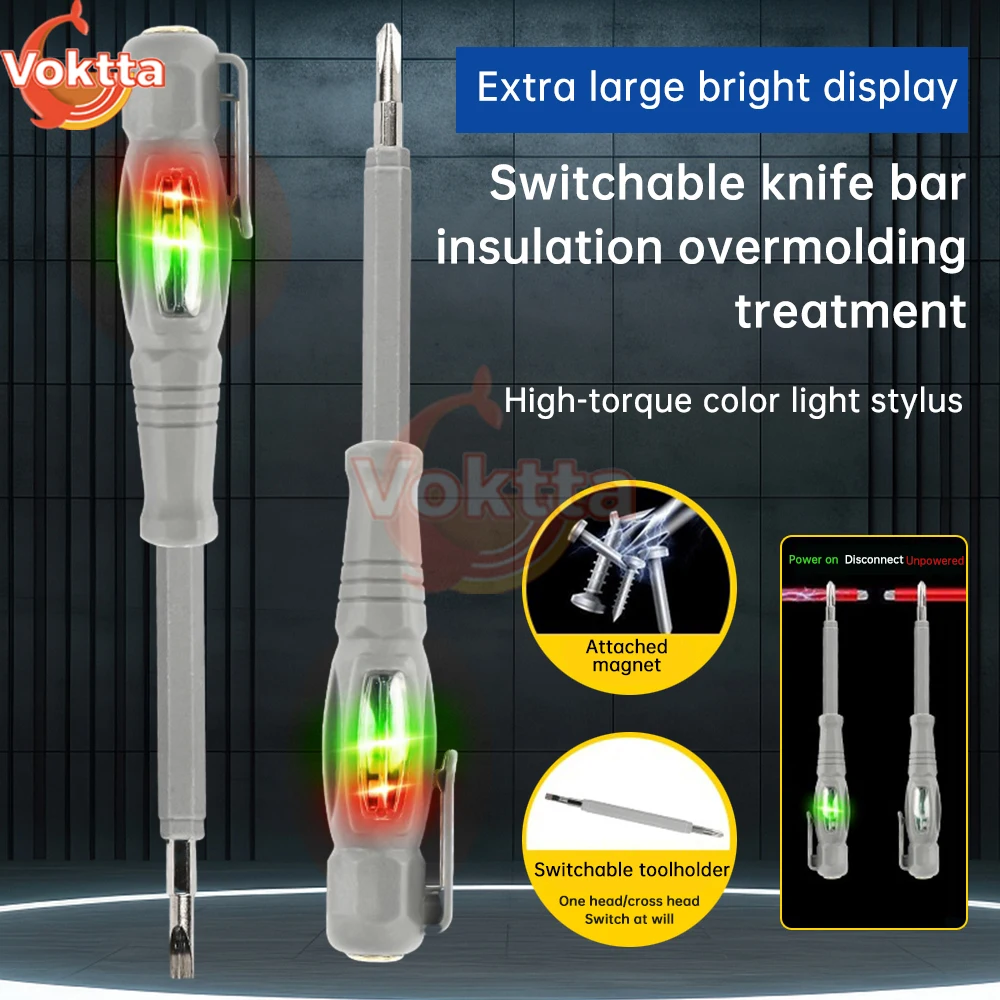 AC24-250V Voltage Tester Pen Non-contact Induction Electric Screwdriver Test Pencil Electrician Circuit Bulb Indicator Test Tool