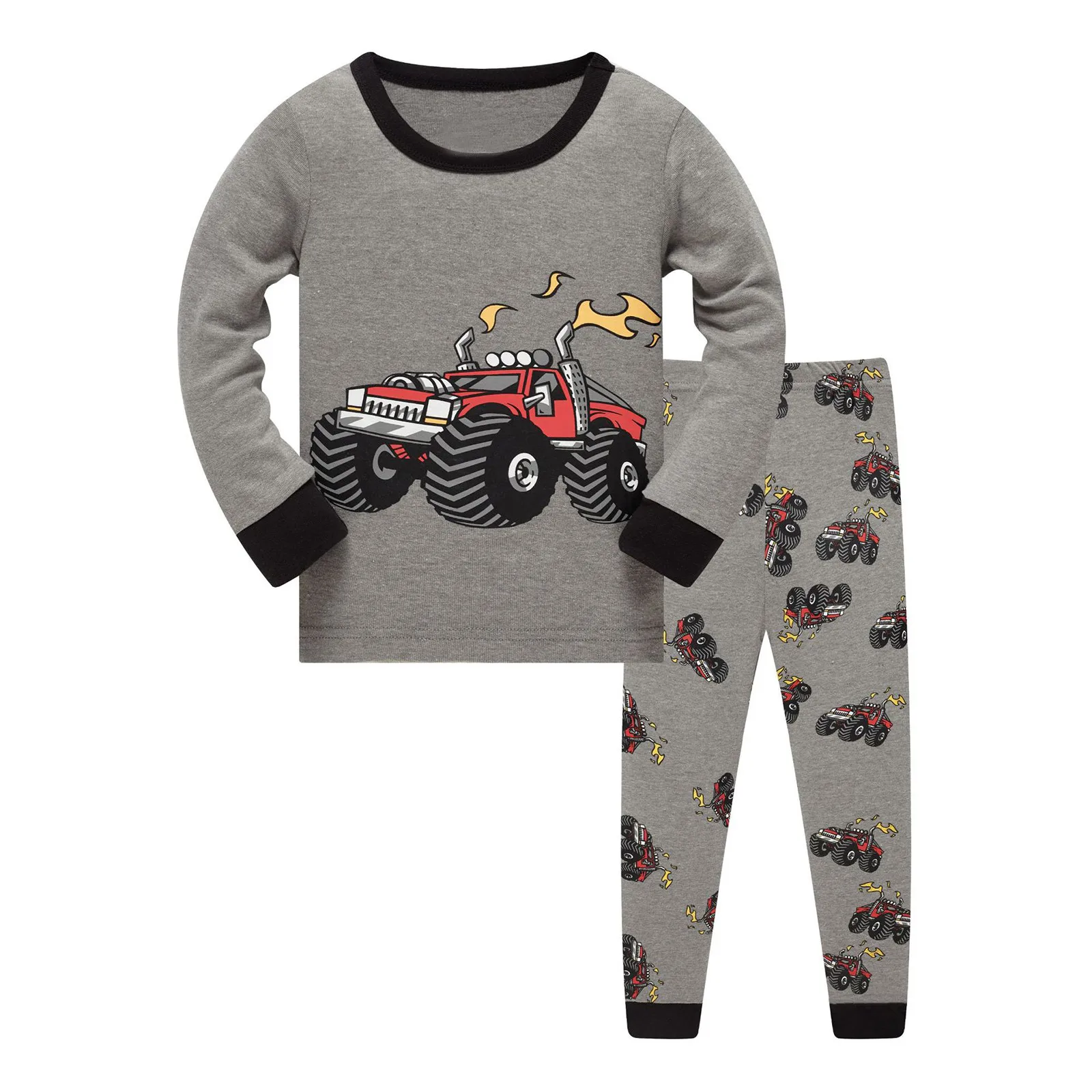 2 4 6 8 Years Boys Pajamas Sets Kids Full Sleeve Pyjamas 2Pcs Top Shirts+Pants Clothing Children's Sleepwear Loungewear