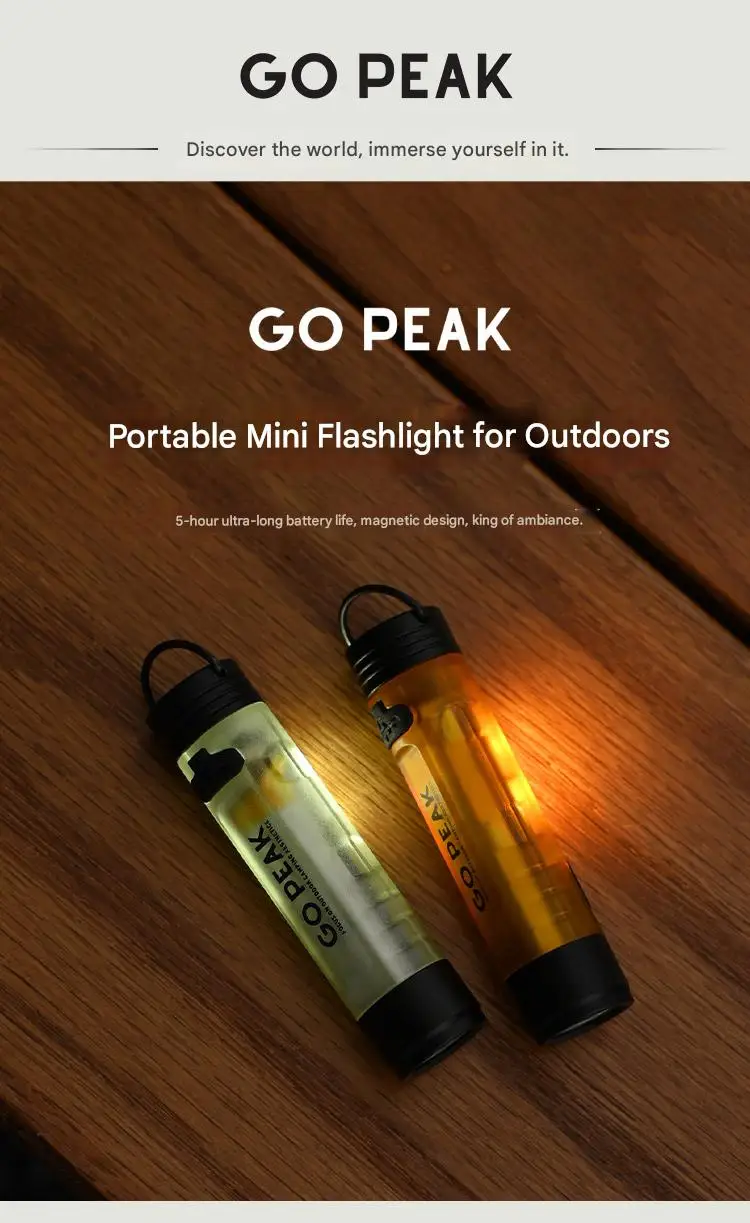 GOPEAK Taschen-Mini-Taschenlampe für den Außenbereich, Schlüsselclip-Kappe, Umgebungs-LED, lange Lebensdauer, Katastrophenhilfe, Notfall, 5050, kleines Licht – Detail 1